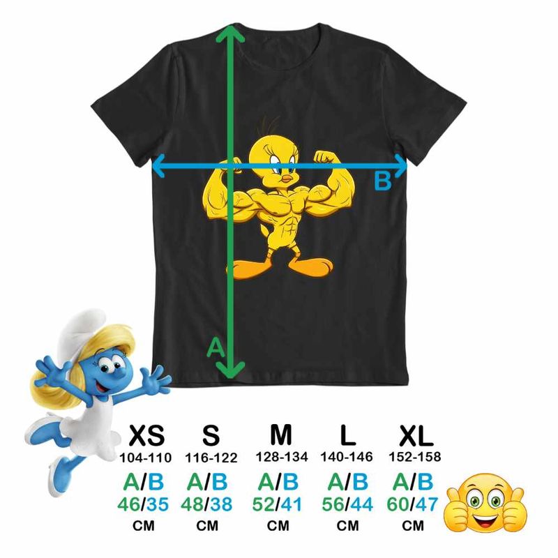 Fashion, accesorii si bijuterii - Copii - Imbracaminte copii - Tricouri copii - Tricou Copii Fete Tweety Culturism Fitness CoolTrend, negru, marime XL Copii - Infinity.ro