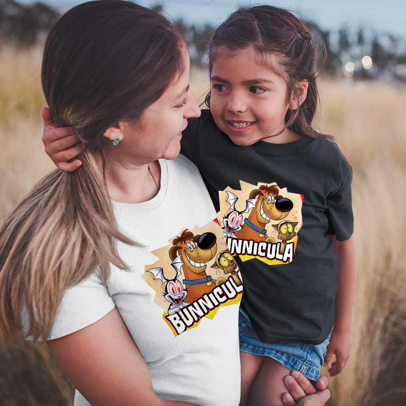Fashion, accesorii si bijuterii - Copii - Imbracaminte copii - Tricouri copii - Tricou Copii Fete Bunnicula Draculas Vampirul Iepuras CoolTrend, alb, marime S Copii - Infinity.ro