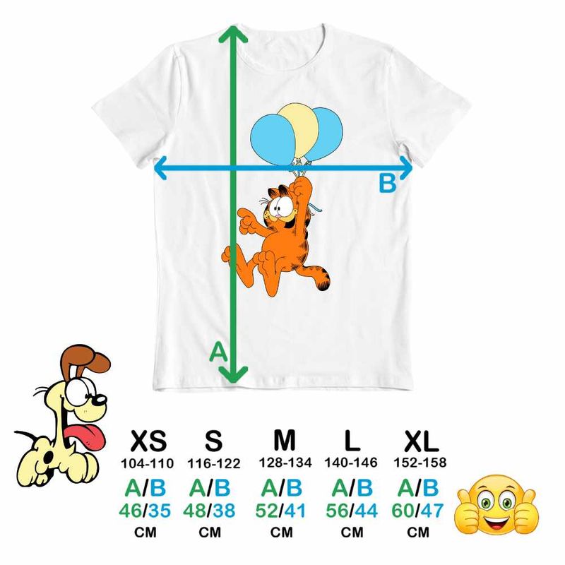 Fashion, accesorii si bijuterii - Copii - Imbracaminte copii - Tricouri copii - Tricou Copii Fete Garfield Baloane Desene Dublate, alb, marime XS Copii - Infinity.ro