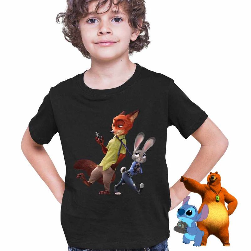 Fashion, accesorii si bijuterii - Copii - Imbracaminte copii - Tricouri copii - Tricou Copii Baieti Zootopia Judy Nick CoolTrend, negru, marime XL Copii - Infinity.ro