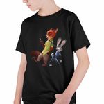 Fashion, accesorii si bijuterii - Copii - Imbracaminte copii - Tricouri copii - Tricou Copii Baieti Zootopia Judy Nick CoolTrend, negru, marime XL Copii - Infinity.ro