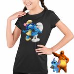 Fashion, accesorii si bijuterii - Copii - Imbracaminte copii - Tricouri copii - Tricou Copii Fete Rusinosul Floricica Blossom Strumfii CoolTrend, negru, marime XS Copii - Infinity.ro