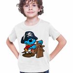 Fashion, accesorii si bijuterii - Copii - Imbracaminte copii - Tricouri copii - Tricou Copii Baieti Strumfii Piratul CoolTrend, alb, marime XL Copii - Infinity.ro