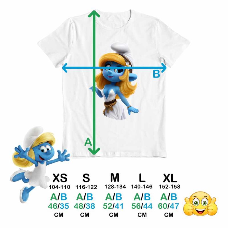 Fashion, accesorii si bijuterii - Copii - Imbracaminte copii - Tricouri copii - Tricou Copii Fete Strumfii Strumfita Zana Elf CoolTrend, alb, marime L Copii - Infinity.ro