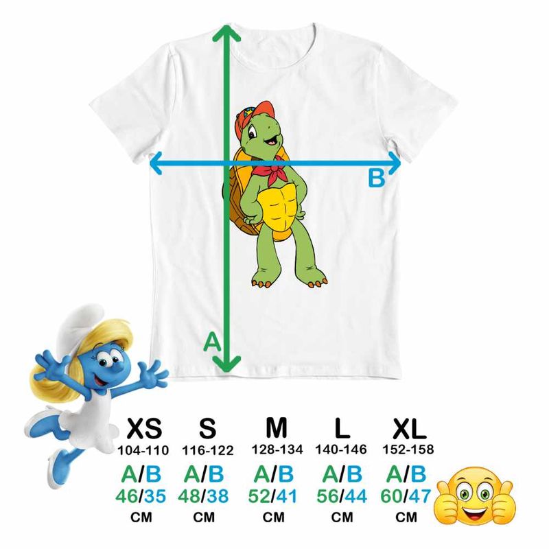 Fashion, accesorii si bijuterii - Copii - Imbracaminte copii - Tricouri copii - Tricou Copii Baieti Desene Animate Testoasa Franklin CoolTrend, alb, marime XL Copii - Infinity.ro