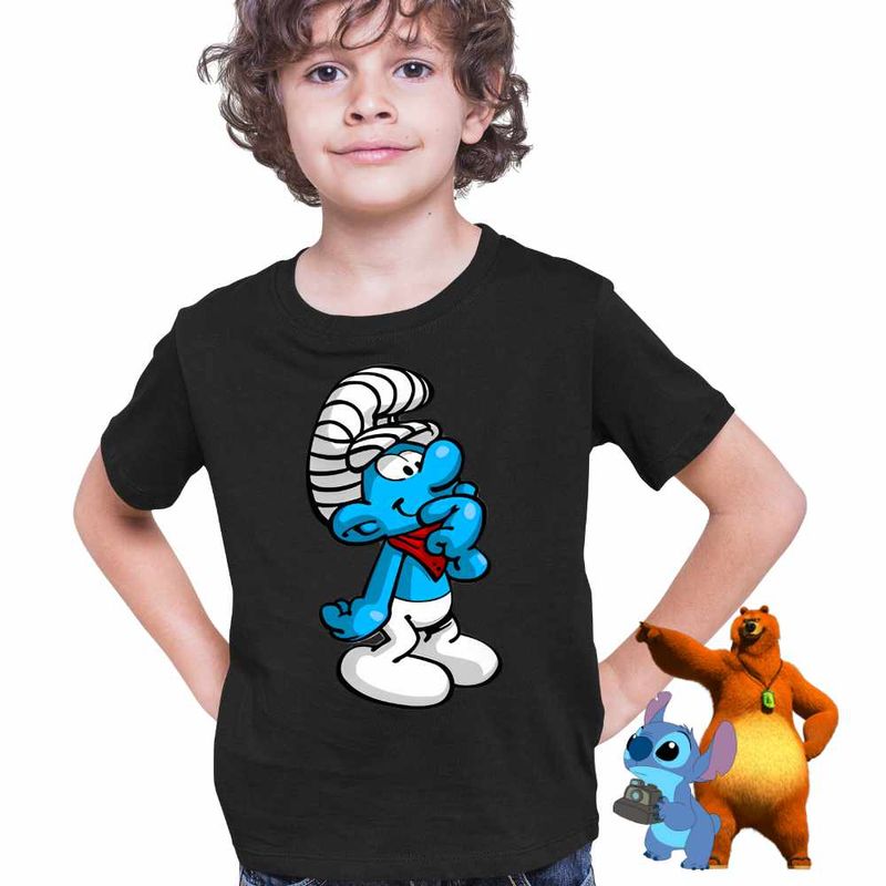 Fashion, accesorii si bijuterii - Copii - Imbracaminte copii - Tricouri copii - Tricou Copii Baieti Strumf Inginerul CoolTrend, negru, marime XS Copii - Infinity.ro