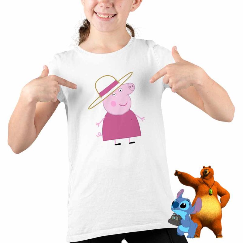 Fashion, accesorii si bijuterii - Copii - Imbracaminte copii - Tricouri copii - Tricou Copii Fete Bunica Purcelusa Peppa Pig CoolTrend, alb, marime S Copii - Infinity.ro