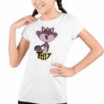 Fashion, accesorii si bijuterii - Copii - Imbracaminte copii - Tricouri copii - Tricou Copii Fete Taffy Mish Desen Animat CoolTrend, alb, marime L Copii - Infinity.ro