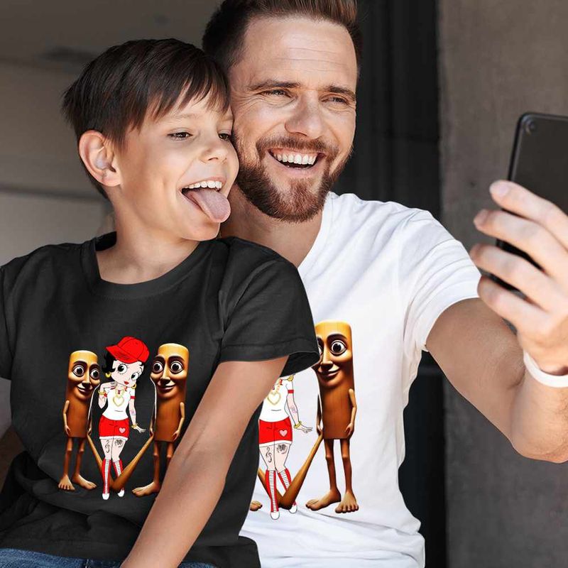 Fashion, accesorii si bijuterii - Copii - Imbracaminte copii - Tricouri copii - Tricou Copii Baieti Betty Boop Tung Sahur Italian Brainrot, alb, marime XL Copii - Infinity.ro