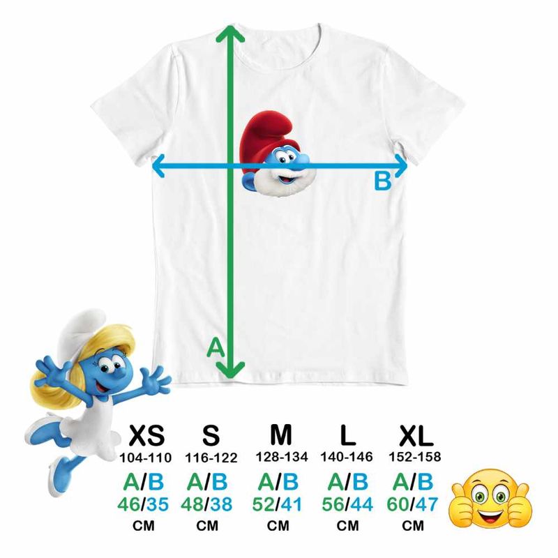 Fashion, accesorii si bijuterii - Copii - Imbracaminte copii - Tricouri copii - Tricou Copii Fete Papa Strumf Smurf CoolTrend, alb, marime XL Copii - Infinity.ro