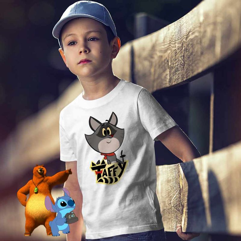 Fashion, accesorii si bijuterii - Copii - Imbracaminte copii - Tricouri copii - Tricou Copii Baieti Taffy Raton CoolTrend, alb, marime S Copii - Infinity.ro