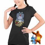Fashion, accesorii si bijuterii - Copii - Imbracaminte copii - Tricouri copii - Tricou Copii Fete Taffy Mash Cartoon CoolTrend, negru, marime XS Copii - Infinity.ro