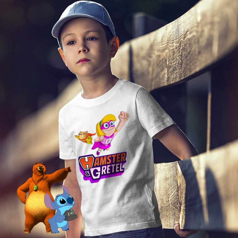 Fashion, accesorii si bijuterii - Copii - Imbracaminte copii - Tricouri copii - Tricou Copii Baieti Hamster Gretel Grant Gomez CoolTrend, alb, marime S Copii - Infinity.ro