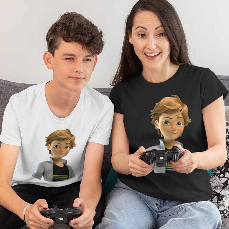 Fashion, accesorii si bijuterii - Copii - Imbracaminte copii - Tricouri copii - Tricou Copii Baieti Adrien Agreste Miraculous Buburuza Noir CoolTrend, negru, marime XS Copii - Infinity.ro
