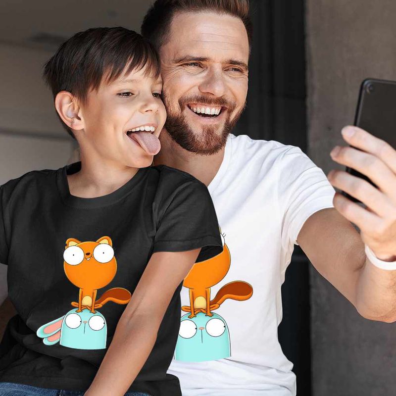 Fashion, accesorii si bijuterii - Copii - Imbracaminte copii - Tricouri copii - Tricou Copii Baieti Kiff Barry Veverita Iepure CoolTrend, alb, marime M Copii - Infinity.ro