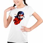 Fashion, accesorii si bijuterii - Copii - Imbracaminte copii - Tricouri copii - Tricou Copii Fete Miraculos Buburuza Marinette Ladybug Miraculous CoolTrend, alb, marime L Copii - Infinity.ro