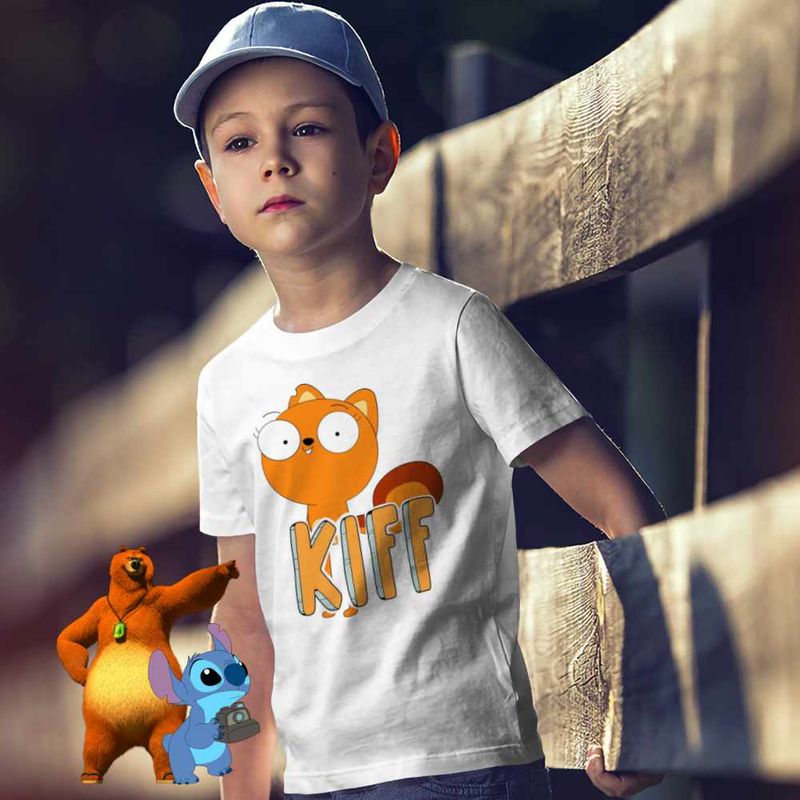 Fashion, accesorii si bijuterii - Copii - Imbracaminte copii - Tricouri copii - Tricou Copii Baieti Kiff Chatterley Desene CoolTrend, alb, marime XS Copii - Infinity.ro