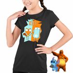 Fashion, accesorii si bijuterii - Copii - Imbracaminte copii - Tricouri copii - Tricou Copii Fete Kiff Barry Friends Iepuras CoolTrend, negru, marime XL Copii - Infinity.ro