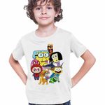 Fashion, accesorii si bijuterii - Copii - Imbracaminte copii - Tricouri copii - Tricou Copii Baieti Familia Green Labubu Paienjenel Tung Sahur Robogobo CoolTrend, alb, marime XL Copii - Infinity.ro