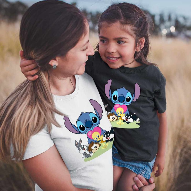 Fashion, accesorii si bijuterii - Copii - Imbracaminte copii - Tricouri copii - Tricou Copii Fete Daffy Duck Stitch Bugs Bunny Tweety Desene Vechi, alb, marime XS Copii - Infinity.ro