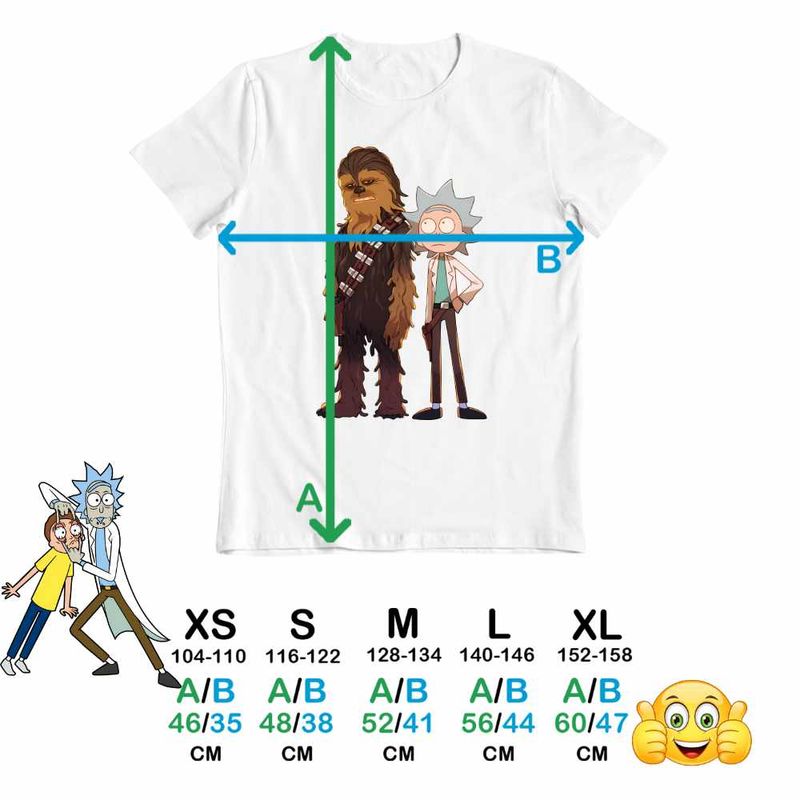Fashion, accesorii si bijuterii - Copii - Imbracaminte copii - Tricouri copii - Tricou Copii Baieti Rick and Morty Chewbacca Star Wars, alb, marime XS Copii - Infinity.ro