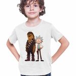 Fashion, accesorii si bijuterii - Copii - Imbracaminte copii - Tricouri copii - Tricou Copii Baieti Rick and Morty Chewbacca Star Wars, alb, marime XS Copii - Infinity.ro