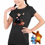 Fashion, accesorii si bijuterii - Copii - Imbracaminte copii - Tricouri copii - Tricou Copii Fete Gargamel Azrael Strumfii Vrajitor CoolTrend, negru, marime XS Copii - Infinity.ro