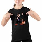 Fashion, accesorii si bijuterii - Copii - Imbracaminte copii - Tricouri copii - Tricou Copii Fete Gargamel Azrael Strumfii Vrajitor CoolTrend, negru, marime XS Copii - Infinity.ro
