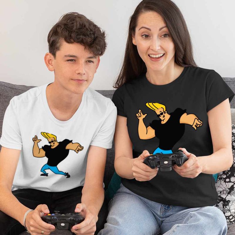 Fashion, accesorii si bijuterii - Copii - Imbracaminte copii - Tricouri copii - Tricou Copii Baieti Johnny Bravo Elvis Presley Sport, negru, marime XS Copii - Infinity.ro