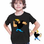 Fashion, accesorii si bijuterii - Copii - Imbracaminte copii - Tricouri copii - Tricou Copii Baieti Johnny Bravo Elvis Presley Sport, negru, marime XS Copii - Infinity.ro