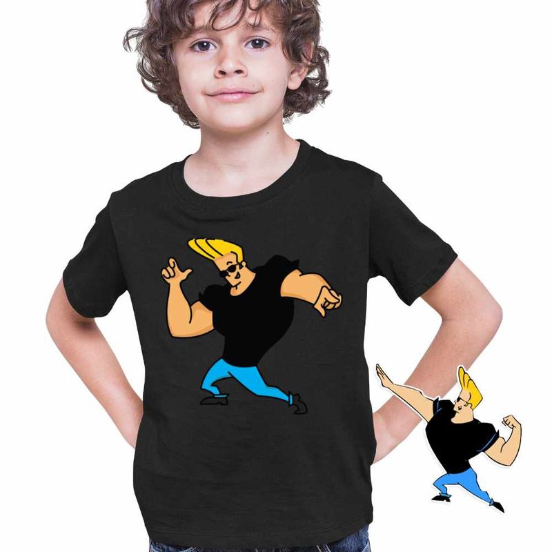 Fashion, accesorii si bijuterii - Copii - Imbracaminte copii - Tricouri copii - Tricou Copii Baieti Johnny Bravo Elvis Presley Sport, negru, marime XS Copii - Infinity.ro
