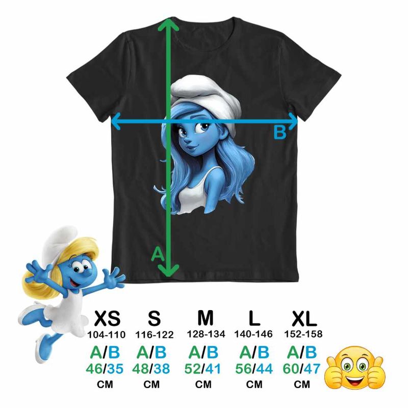 Fashion, accesorii si bijuterii - Copii - Imbracaminte copii - Tricouri copii - Tricou Copii Fete Strumfita Printesa Elf CoolTrend, negru, marime L Copii - Infinity.ro
