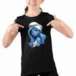 Fashion, accesorii si bijuterii - Copii - Imbracaminte copii - Tricouri copii - Tricou Copii Fete Strumfita Printesa Elf CoolTrend, negru, marime L Copii - Infinity.ro