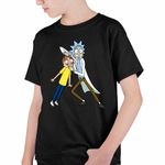 Fashion, accesorii si bijuterii - Copii - Imbracaminte copii - Tricouri copii - Tricou Copii Baieti Rick and Morty Casca Ochii, negru, marime S Copii - Infinity.ro