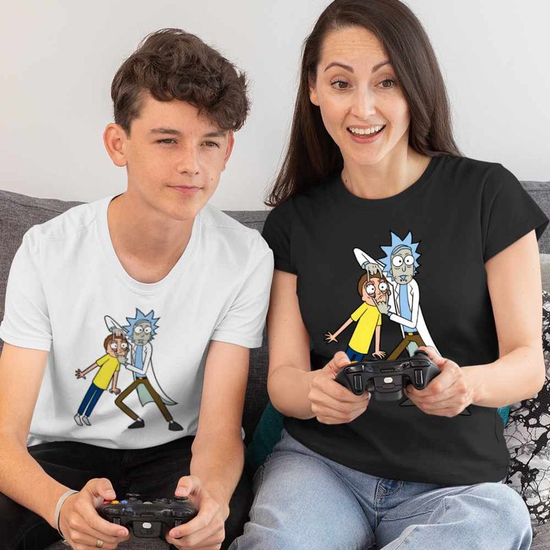 Fashion, accesorii si bijuterii - Copii - Imbracaminte copii - Tricouri copii - Tricou Copii Baieti Rick and Morty Casca Ochii, negru, marime S Copii - Infinity.ro