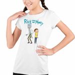 Fashion, accesorii si bijuterii - Copii - Imbracaminte copii - Tricouri copii - Tricou Copii Fete Rick and Morty Cartoon Network, alb, marime M Copii - Infinity.ro