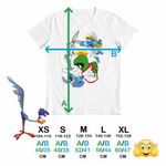 Fashion, accesorii si bijuterii - Copii - Imbracaminte copii - Tricouri copii - Tricou Copii Fete Marvin Stitch Bugs Bunny Strumfita Strumfii, alb, marime L Copii - Infinity.ro
