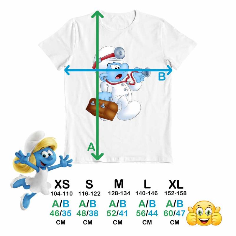 Fashion, accesorii si bijuterii - Copii - Imbracaminte copii - Tricouri copii - Tricou Copii Baieti Doctorul Strumfii Urgenta Medic CoolTrend, alb, marime XL Copii - Infinity.ro