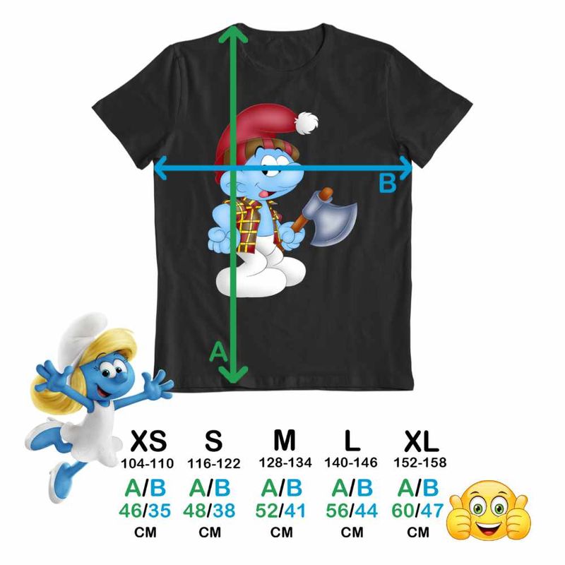 Fashion, accesorii si bijuterii - Copii - Imbracaminte copii - Tricouri copii - Tricou Copii Baieti Strumf Padurarul CoolTrend, negru, marime L Copii - Infinity.ro