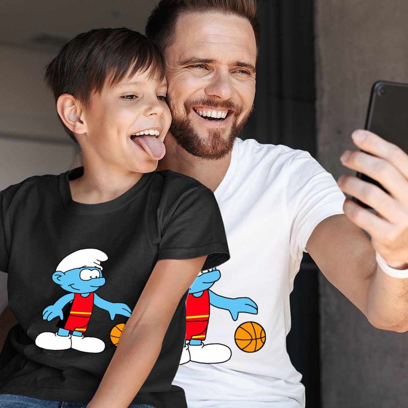 Fashion, accesorii si bijuterii - Copii - Imbracaminte copii - Tricouri copii - Tricou Copii Baieti Strumfii Baschet Strumpii CoolTrend, alb, marime S Copii - Infinity.ro