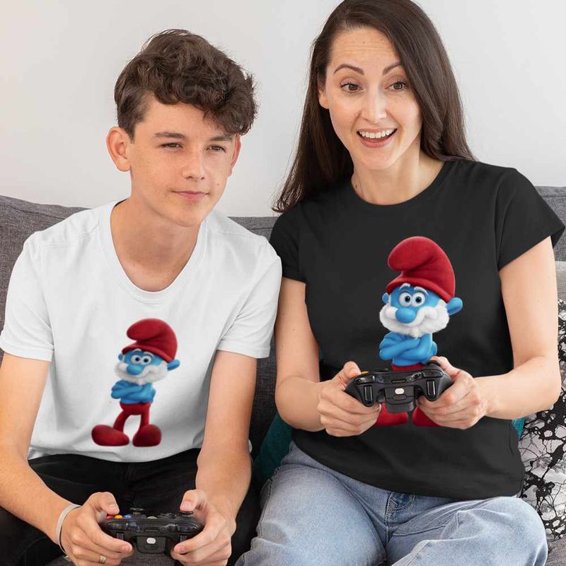 Fashion, accesorii si bijuterii - Copii - Imbracaminte copii - Tricouri copii - Tricou Copii Baieti Strumfii Papa Strumf Strunf CoolTrend, negru, marime XS Copii - Infinity.ro