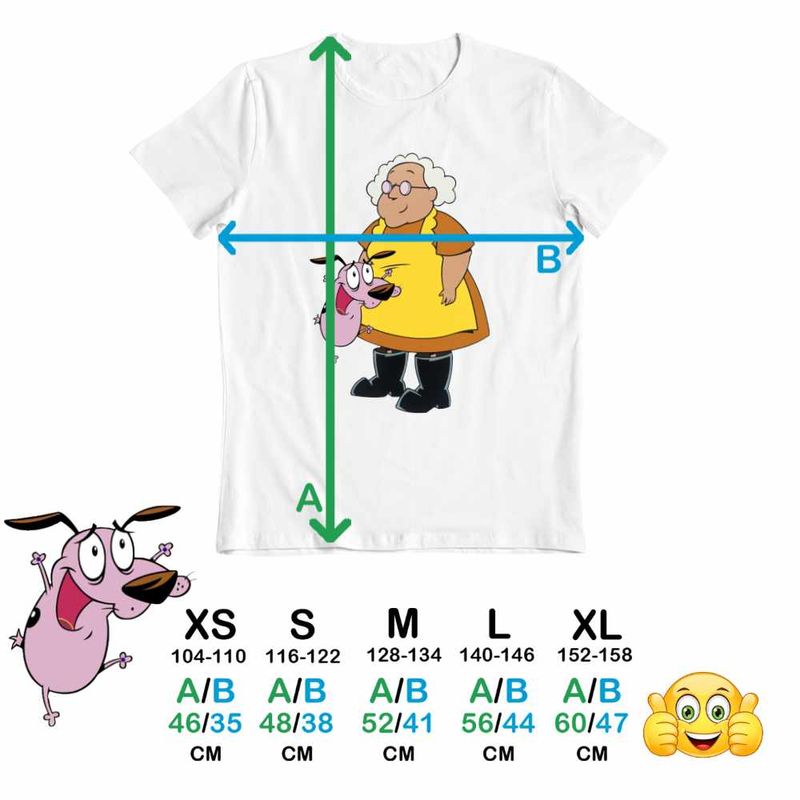 Fashion, accesorii si bijuterii - Copii - Imbracaminte copii - Tricouri copii - Tricou Copii Fete Curaj Cainele Fricos Bunica Beagle Catel, alb, marime XL Copii - Infinity.ro