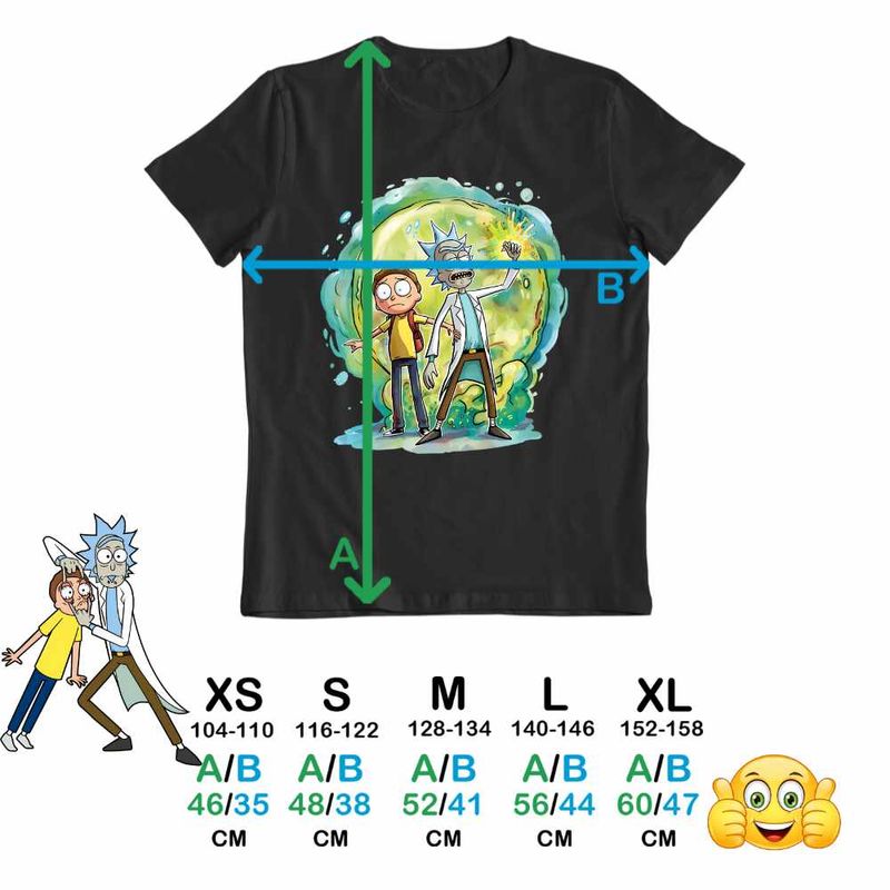 Fashion, accesorii si bijuterii - Copii - Imbracaminte copii - Tricouri copii - Tricou Copii Fete Rick and Morty Planete Spatiu, negru, marime S Copii - Infinity.ro
