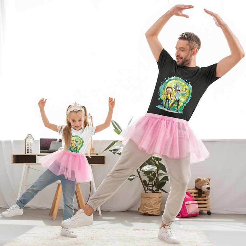 Fashion, accesorii si bijuterii - Copii - Imbracaminte copii - Tricouri copii - Tricou Copii Fete Rick and Morty Planete Spatiu, negru, marime S Copii - Infinity.ro
