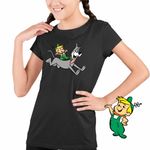 Fashion, accesorii si bijuterii - Copii - Imbracaminte copii - Tricouri copii - Tricou Copii Fete Familia Jetson Elroy Astro Catel, negru, marime XL Copii - Infinity.ro