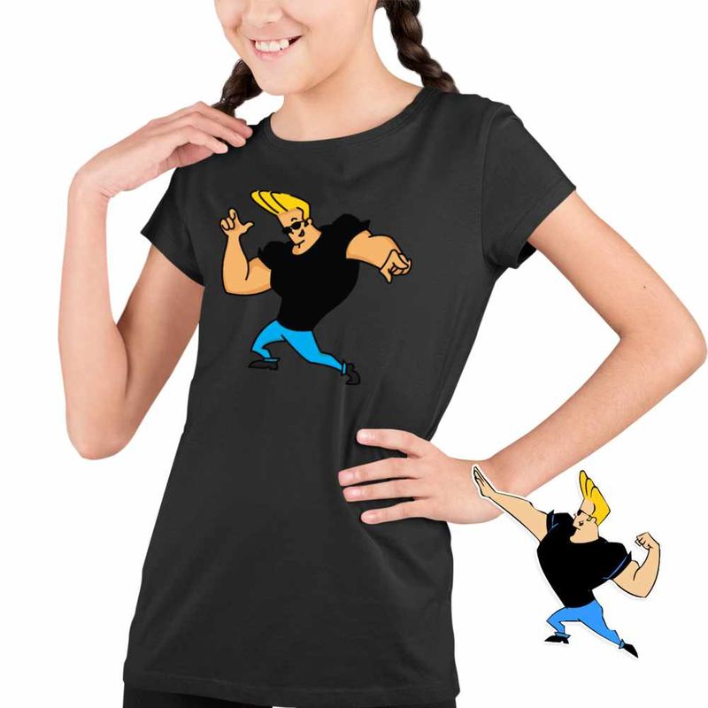 Fashion, accesorii si bijuterii - Copii - Imbracaminte copii - Tricouri copii - Tricou Copii Fete Johnny Bravo Elvis Presley Sport, negru, marime XL Copii - Infinity.ro