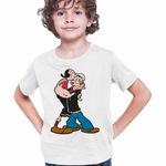 Fashion, accesorii si bijuterii - Copii - Imbracaminte copii - Tricouri copii - Tricou Copii Baieti Popeye Marinarul Olive Pupat Dragobete, alb, marime M Copii - Infinity.ro