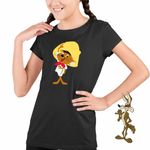 Fashion, accesorii si bijuterii - Copii - Imbracaminte copii - Tricouri copii - Tricou Copii Fete Speedy Gonzales Looney Tunes, negru, marime M Copii - Infinity.ro