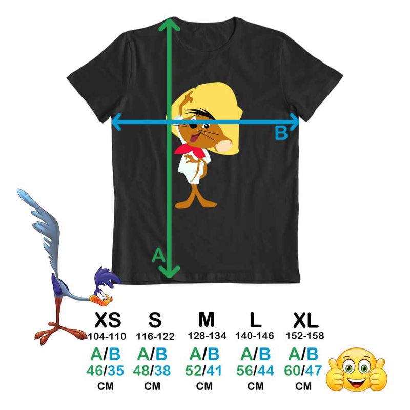 Fashion, accesorii si bijuterii - Copii - Imbracaminte copii - Tricouri copii - Tricou Copii Fete Speedy Gonzales Looney Tunes, negru, marime M Copii - Infinity.ro