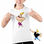 Fashion, accesorii si bijuterii - Copii - Imbracaminte copii - Tricouri copii - Tricou Copii Fete Johnny Bravo Hawaii Plaja Fitness, alb, marime M Copii - Infinity.ro